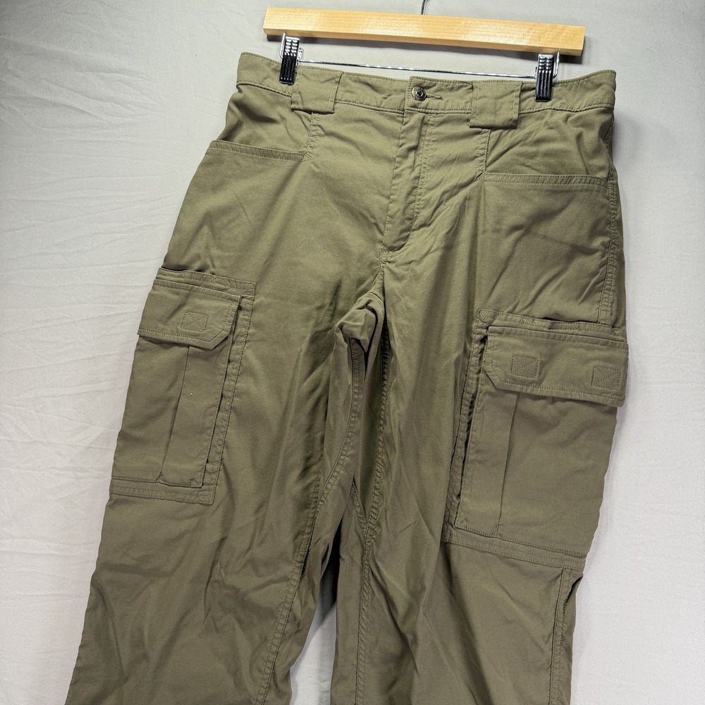 Duluth Trading Cargo Pants Men Large 34x34 Nylon Work Forest Green Dad Hike Camp - Picture 2 of 14